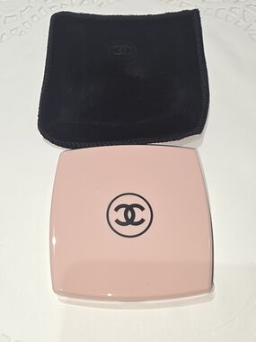 Chanel Pink Compact Case with Velvet Pouch. Also Comes In Purple, Red And White.